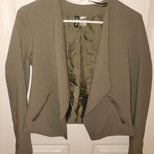 Olive crop blazer H&M
